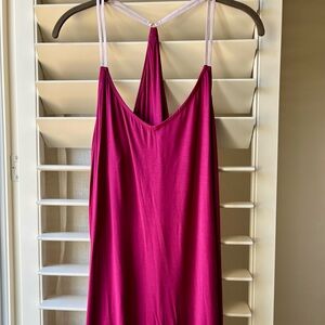 Soma cool Nights chemise Cranberry L Racerback BNWOT comfy straps rayon/spandex